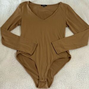 Ambiance Tan Long Sleeve Bodysuit